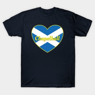 Chapelhall Scotland UK Scotland Flag Heart T-Shirt